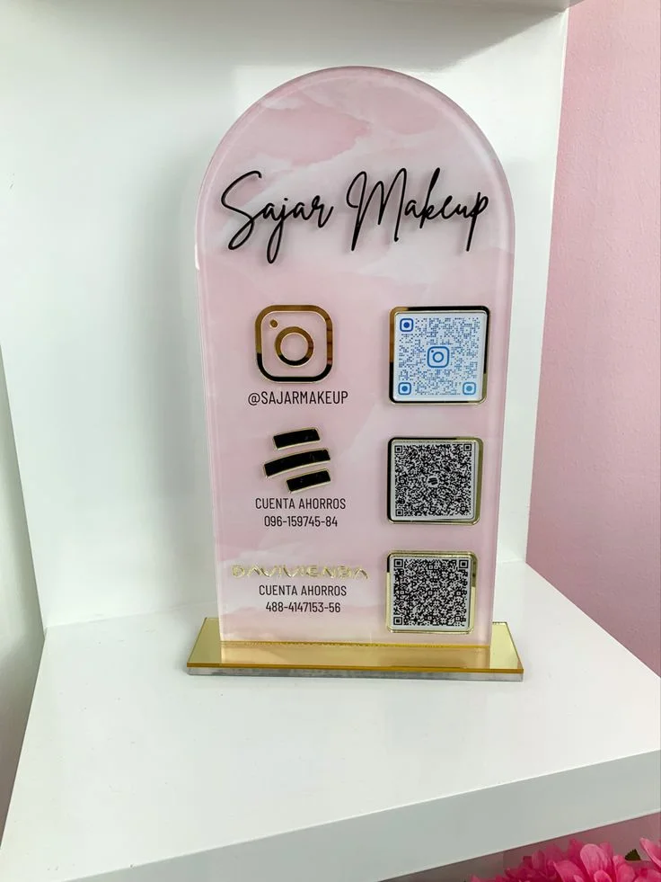 custom acrylic business social media signage Design 2