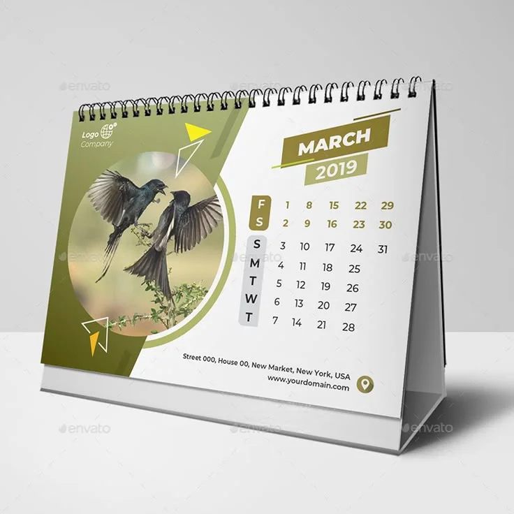 desk table calendar print Design 2