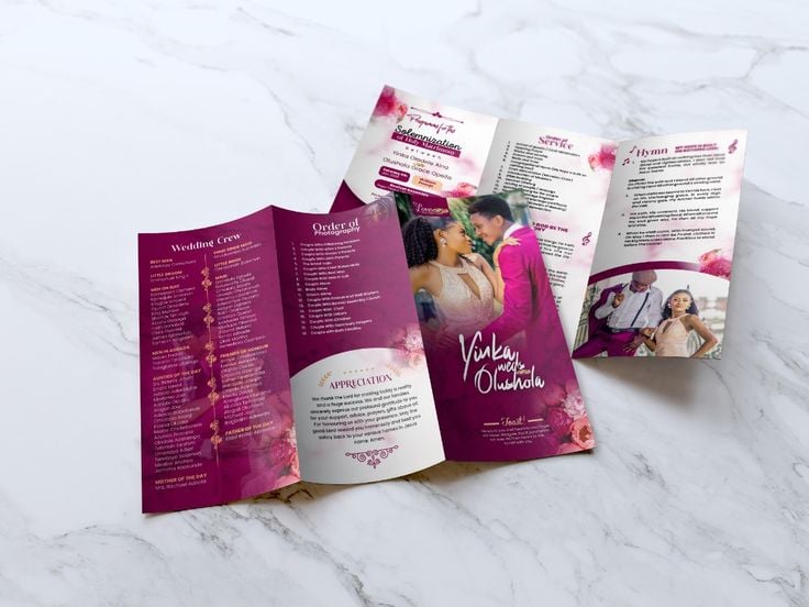 Marriage Wedding Program Of Event Brochure Print - brochure printing Lagos Nigeria - High Quality Digital Printing Services Wedding Program Brochure - brochure printing Lagos Nigeria - brochure printing Lagos Nigeria - Professional Printing Services
