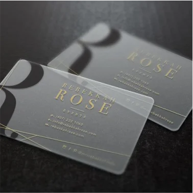pvc transparent plastic business card print Design 2