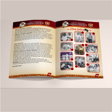 Best quality funeral burial program wedding event programme pamphlet design & Printing
								in Lagos Abuja Nigeria 