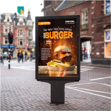 Best quality food, restaurant, burger, business product outdoor advertisement flex banner Design & Printing
								in Lagos Nigeria 