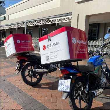 Logistics courier dispatch bike delivery box branding in lagos abuja nigeria