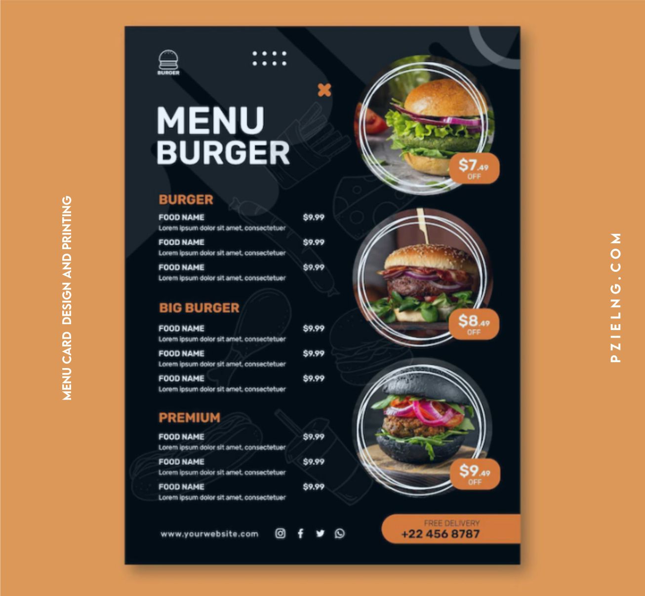 restaurant & event menu card design and printing